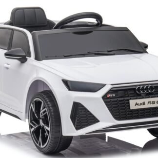 VENTA COCHE Audi RS6 12V, asiento con funda, goma EVA, BLANCO LE11963